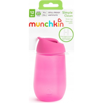 Munchkin hrnček so slamkou Simple Clean ružový 296 ml