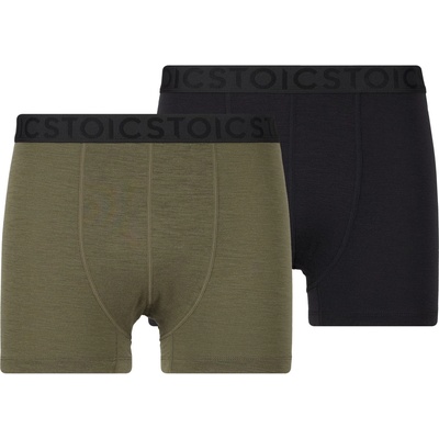 Stoic Мъжко мериносово термобельо Stoic Merino150 SadjemSt. Boxer 2-Pack Merino base layer - Black / Olive Green - размер 4XL (015-2329-0317)