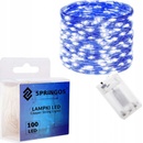 SPRINGOS LED reťaz Nano 10 m 100 LED 3x AA modrá