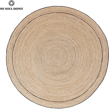 Image 1 of Кръгъл килим от юта с черен кант ø180 (0608307)