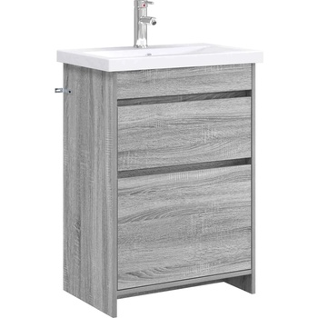 vidaXL Комплект мебели за баня Сив Сонома 61 x 40 x 84, 5 см (3404263)