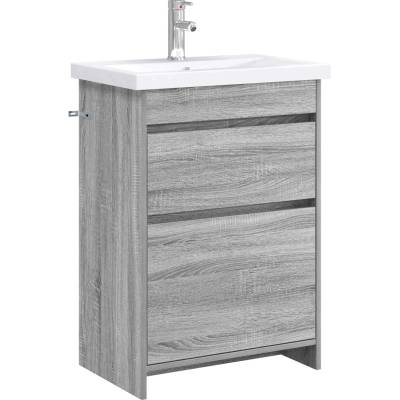 vidaXL Комплект мебели за баня Сив Сонома 61 x 40 x 84, 5 см (3404263)