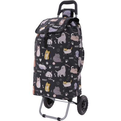 Nákupní taška na kolečkách HOPPA ST-57385 CatsDogs černá