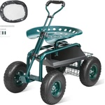 VEVOR Мобилна градинска количка със седалка vevor tc4501s-gn/ 136 кг (tc4501s-gn)