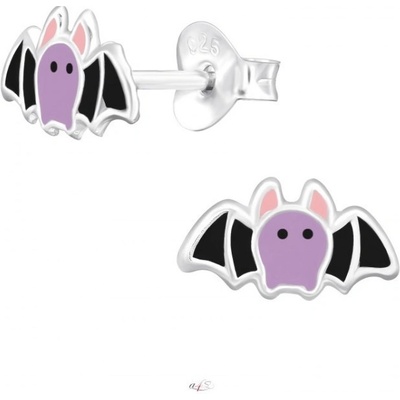 Prosperk stříbrné náušnice pecky Netopýr Halloween S3308