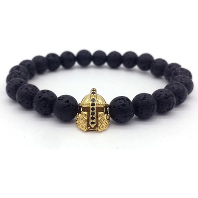 BudNej minerálny náramok GLADIATOR z lávových kameňov MN1037