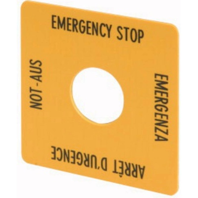 Eaton M22-XYK1 216484 štítek s popisem (š x v) 50 mm x 50 mm NOUZOVÝ-VYP (de, en, fr, it) žlutá 1 ks Piece