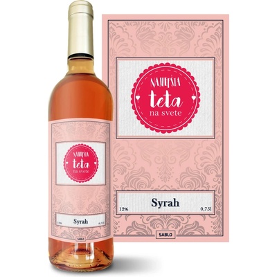 Sablio Najlepšia teta na svete Syrah ružové suché víno 12 % 0,75 l (čistá fľaša)