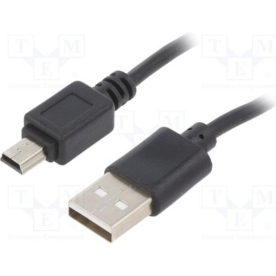 Akyga AK-USB-22 USB 2.0, USB A vidlice, USB B mini vidlice, 1m, černý