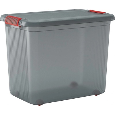 Kis 237491 Úložný box K Latch stohovateľné 590 x 450 x 390 mm dymová sivá priesvitná