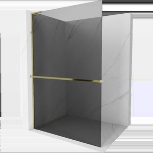 Mexen Kioto+ L душ преграда с рафт Walk-in 80 x 200 см, графит, злато - 800-080-123-50-40 (800-080-123-50-40)