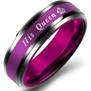 HARAHU Пръстен My Queen - Черен / Лилав / 59mm KP32109