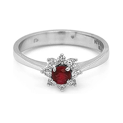 Beny Jewellery zlatý s Rubínem a diamanty 2010662