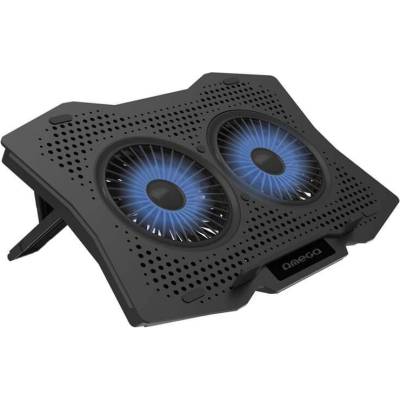 Platinet Laptop Cooler Pad 2 Fans - охлаждаща ергономична поставка с 2 вентилаторa за Mac и преносими компютри (черен)