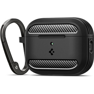 Spigen Силиконов удароустойчив кейс с карабинер за Apple AirPods Pro 3 - Spigen Rugged Armor Case (черен) (ACS09822)