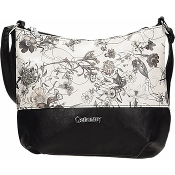 Gallantry kabelka s motivem květů černo-bílá