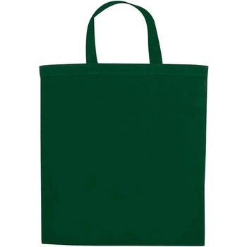 Bavlněná taška OEKO TEX s krátkýma ušima 140 g/m? zelená tmavá