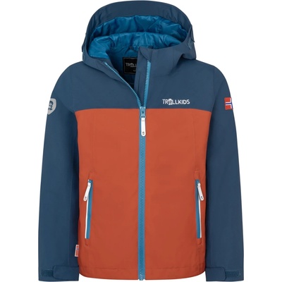 TROLLKIDS Детско водоустойчиво яке Trollkids Kid's Telemark Jacket Waterproof jacket - Red Clay / Mystic Blue - размер 104 (EU) (703-3032-1813)