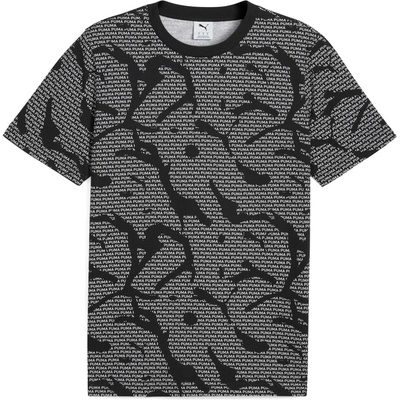 Puma Essentials Logo Lab AOP Tee tmavo sivé čierne