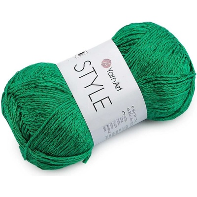 Bavlněná pletací příze Style s viskozovým vláknem 50 g Varianta: 11 (664) zelená, Balení: 1 ks 61631/160039/286297