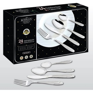 BOHMANN Комплект прибори за хранене Bohmann BH BP A24-SM, Кутия, 24 бр, Инокс (9BHBPA24SM) - topmall