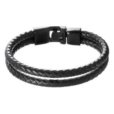Pavona náramek pánský z černé koženky kovové zapínání 43041.3 černý
