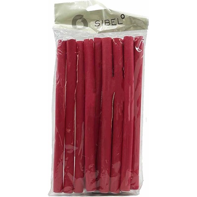 Sibel Flexi Mousse Curlers Short Red 18 cm x 12 mm 12 ks