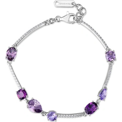 BROSWAY strieborný náramok Fancy Magic Purple BWFMP132