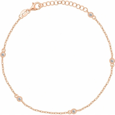 Brilio Silver Pozlacený náramek na nohu se zirkony ANK107R – Hledejceny.cz