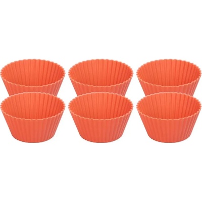Forma MagicHome, na pečenie, na cupcake, silikón, červená, set 6 ks, 6,5x6,5x3 cm