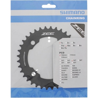 SHIMANO Převodník 36z. M640 ZEE černý 104mm – Zboží Dáma