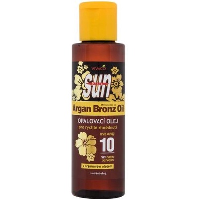 Vivaco Sun Argan Bronz Oil Tanning Oil SPF10 слънцезащитно олио с арганово масло 100 ml
