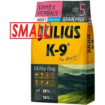 Julius-K9 Grain Free Hypoallergenic Utility Dog Adult Small Lamb & Herbals 10 kg