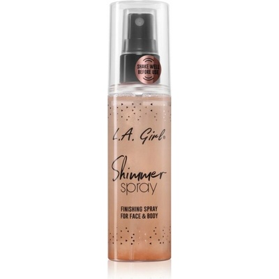 L.A. Girl Cosmetics Shimmer Spray fixačný sprej na make-up na tvár a telo Rose Gold 80 ml