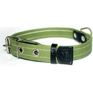COLLAR Памучен рефлектиращ нашийник - 51 - 63см, 35мм - зелен