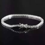 Silenti Jewelry Сребърна гривна "Лукс" - Малка - 2мм камък