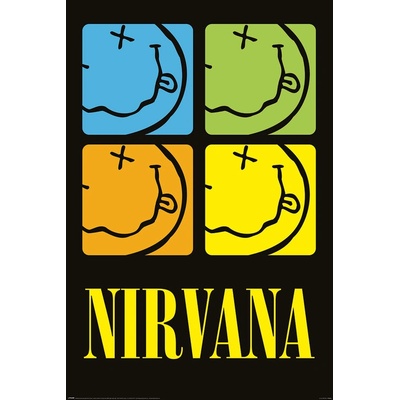 Plagát, Obraz - Nirvana - Smiley Squares, 61 × 91.5 cm