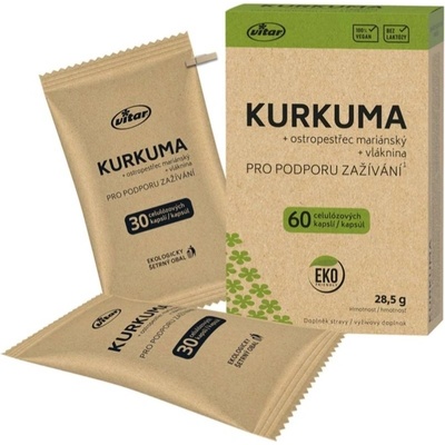 Vitar Kurkuma + Ostropestrec + Vláknina 60 kapsúl
