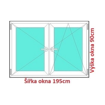 Soft Dvojkrídlové plastové okno 195x90 cm, O+OS