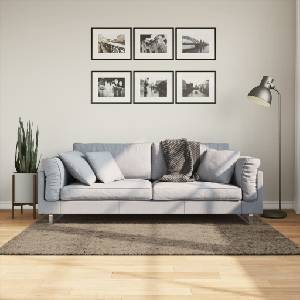 vidaXL Килим ISTAN с дълъг косъм, лъскава визия, сив, 120x170 см (375676)