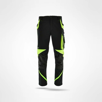 Sara Workwear Strečové kalhoty Neoflex černé žluté
