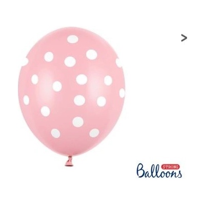 Balón ružový s bielymi bodkami 30 cm