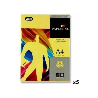 Fabrisa Хартия за Печат Fabrisa Paperline Premium 80 g/m2 Жълт A4 500 Листи (5 броя)