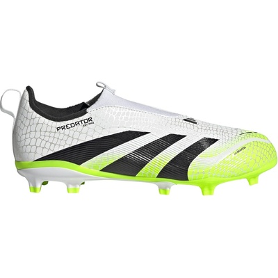 adidas Детски футболни бутонки Adidas Predator 3 Childrens Laceless Firm Ground Football Boots - White/Blk/Lemon