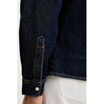 Benetton Дънкова риза United Colors of Benetton в тъмносиньо със стандартна кройка с класическа яка 5R5ZUQ05Z (5R5ZUQ05Z)