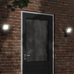 vidaXL Външни LED стенни лампи, 2 бр, черен, лят алуминий (4006269)