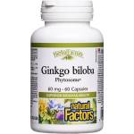 Natural Factors Памет и концентрация - Гинко билоба Фитозоми, 60 mg x 60 капсули (4805 NF)