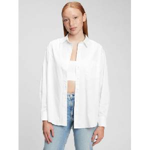 GAP Памучна риза oversize GAP GAP | Byal | ЖЕНИ | L
