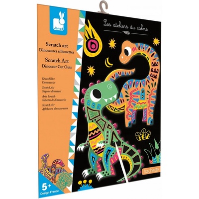 Janod Kreatívna sada vyškrabovacie obrázky Dinosaury Atelier Mini