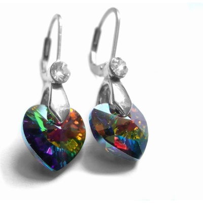 Steel Jewelry náušnice barevné srdce z chirurgické oceli NS160420